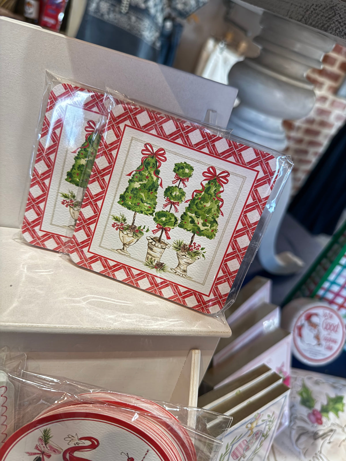 Preppy Tree Trio - Red - Coasters 20