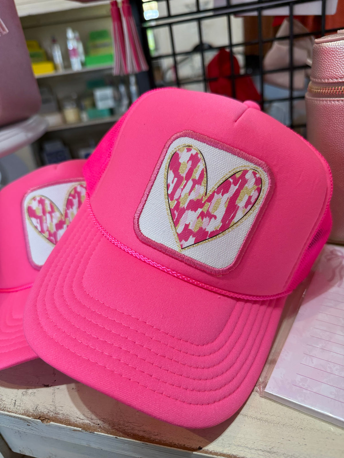 Detailed Heart Trucker - SOLID PINK - SALE