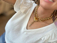 Chunky Heart Necklace-Gold