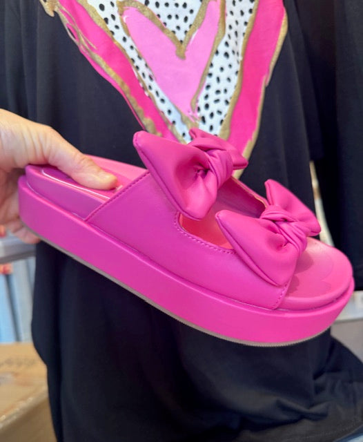 Hot Pink Double Bow Sandals