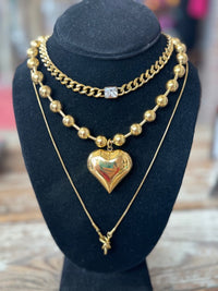 Chunky Heart Necklace-Gold