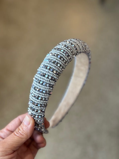 Silver Beaded Headband