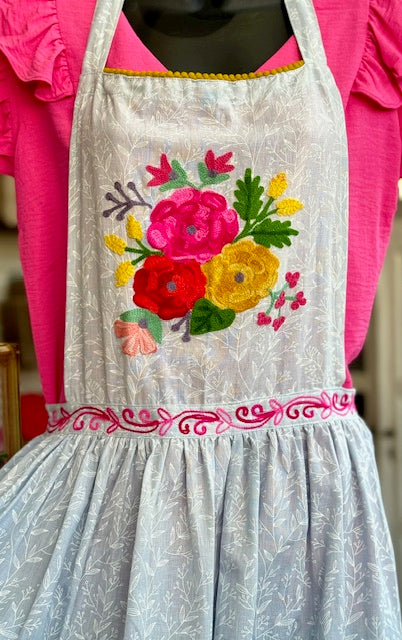 Floral Embroidered Apron