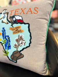 Texas Embroidered Pillow