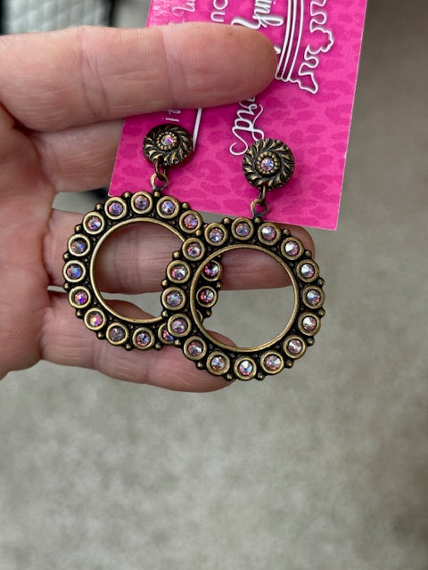 Pink Panache Bronze Sparkle Earrings