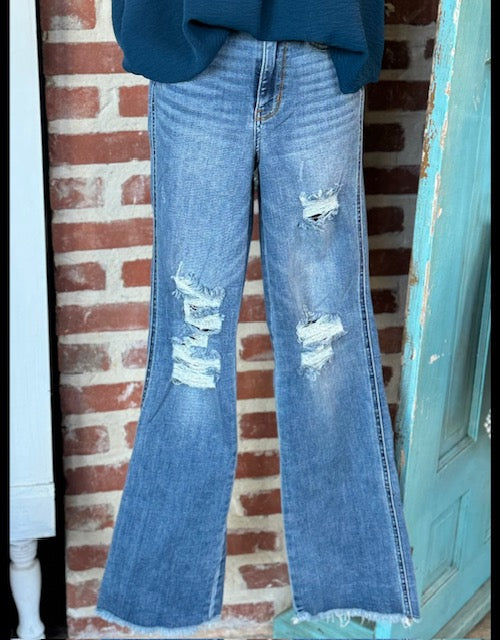 The Kelly High Waisted Distressed Denim Jeans