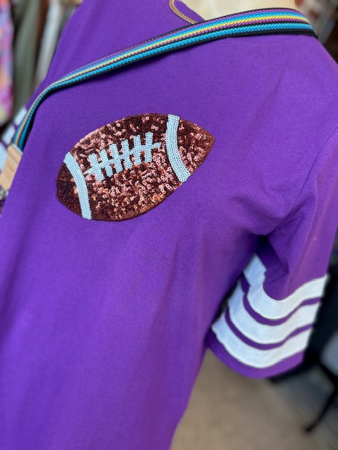 Sequin Football Dress-Purple