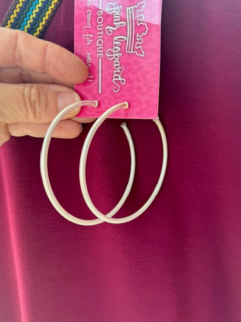 Large Thin Silver Hoops