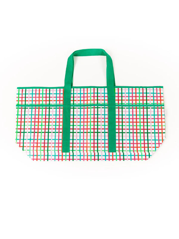 Festive Plaid Utility Tote