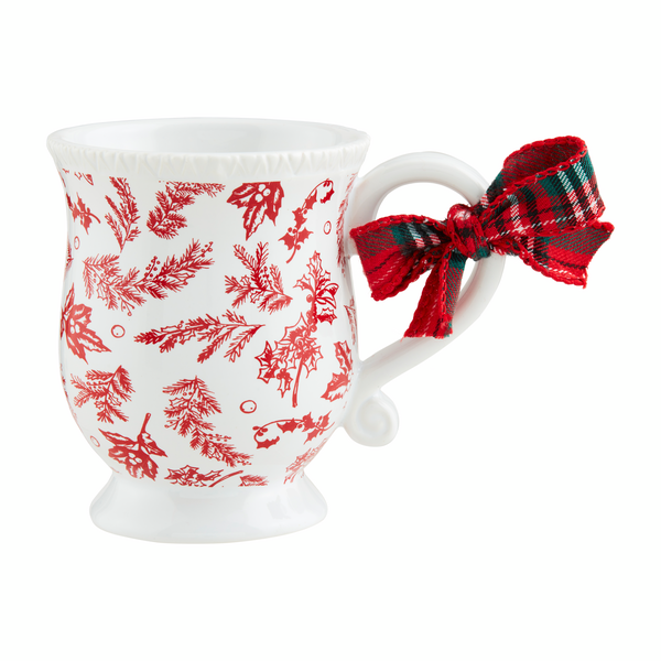 Holly Print Toile Mug